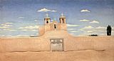 Georgia O'Keeffe Front of Ranchos Church painting